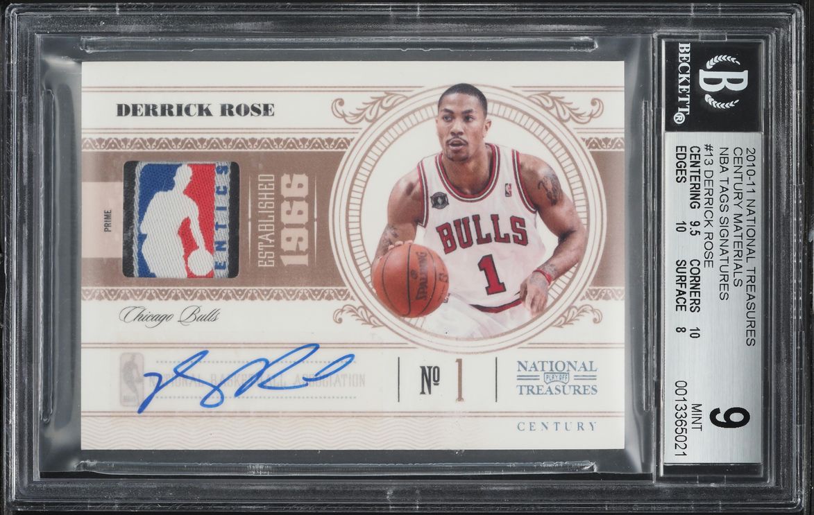 2010 National Treasures Century Derrick Rose PATCH AUTO 1/1 #13 