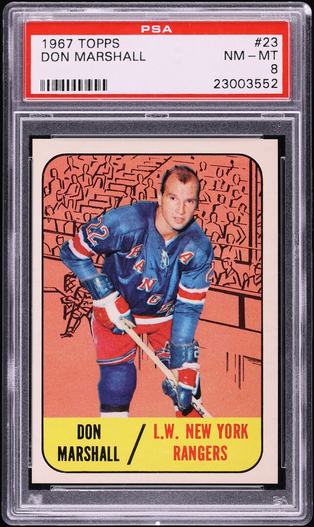 1967 Topps Hockey Don Marshall #23 PSA 8 NM-MT