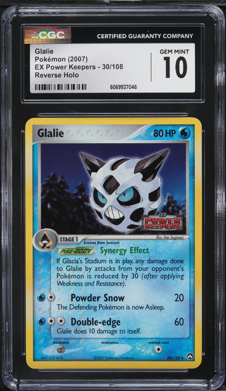 2007 Pokemon EX Power Keepers Reverse Holo Glalie #30 CGC 10 GEM MINT