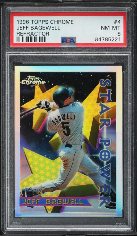 1996 Topps Chrome Refractor Jeff Bagwell #4 PSA 8 NM-MT on
