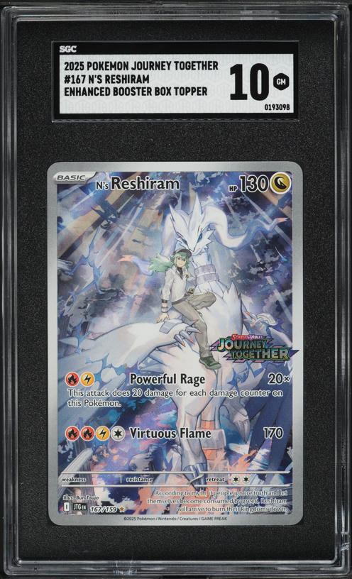 n's reshiram enhanced booster box topper POKEMON TCG 167/159 JOURNEY TOGETHER STAMPED H Cards and Comics Central this piece serves as a premier focal point for any high N's Reshiram Journey Together Stamped