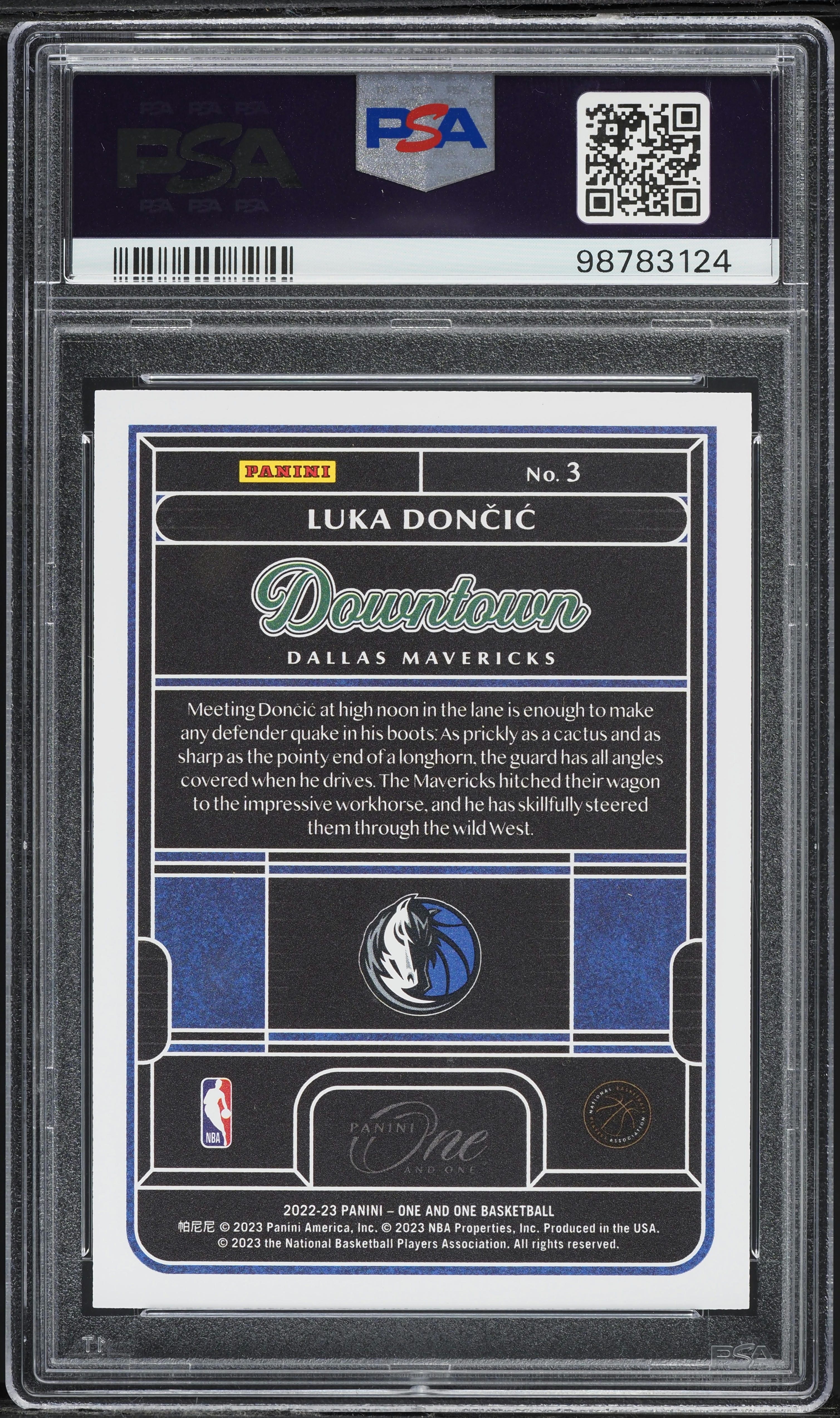 2022 Panini One And One Downtown Luka Doncic #3 PSA 10 GEM MINT on