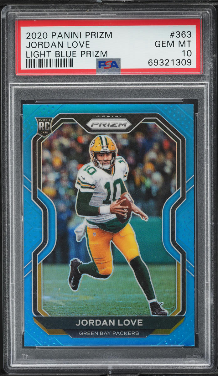 2020 Panini Prizm Light Blue Jordan Love ROOKIE #363 PSA 10 GEM MINT