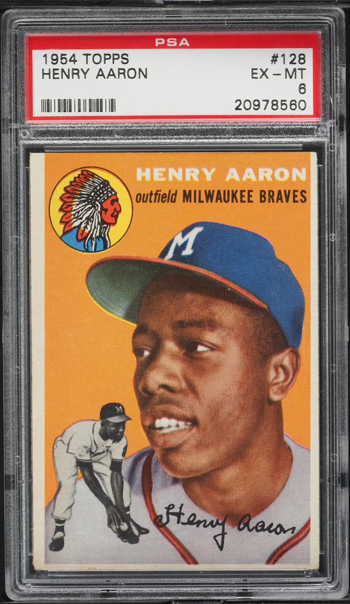 1954 Topps Hank Aaron ROOKIE #128 PSA 6 EXMT
