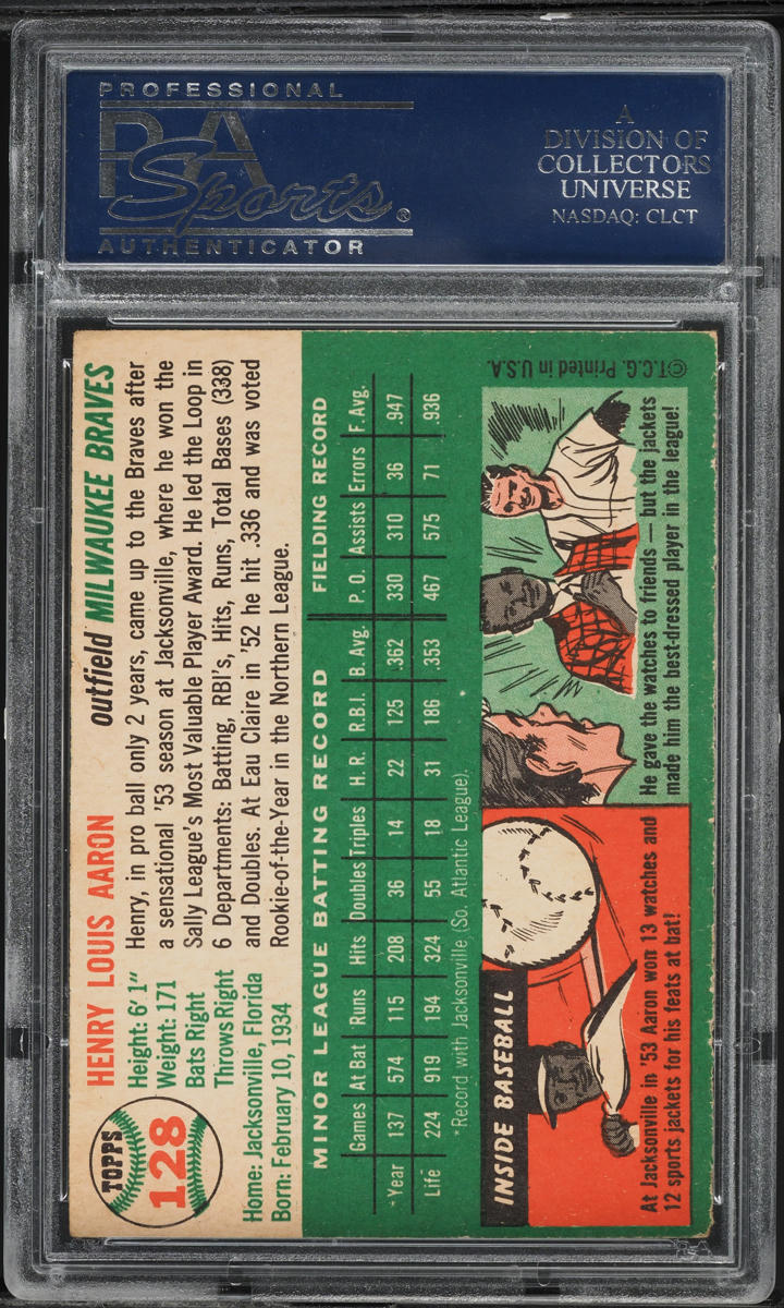 1954 Topps Hank Aaron ROOKIE #128 PSA 6 EXMT