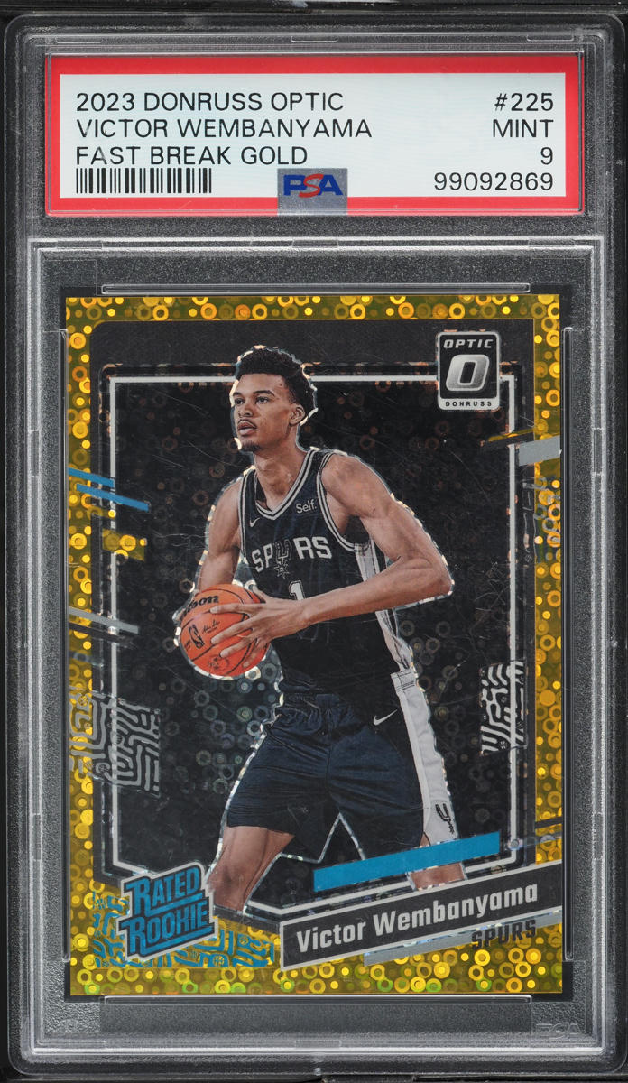 2023 Donruss Optic Fast Break Gold Victor Wembanyama ROOKIE /10 #225 PSA 9 MINT