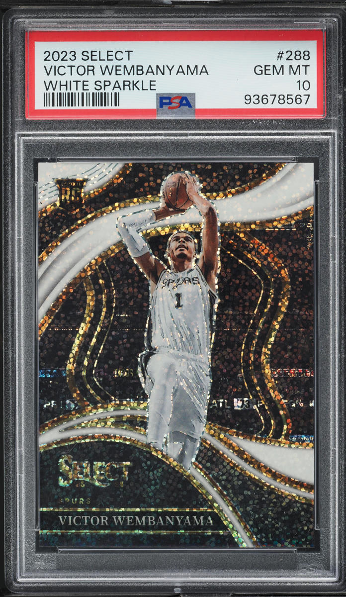 2023 Panini Select White Sparkle Victor Wembanyama ROOKIE #288 PSA 10 GEM MINT