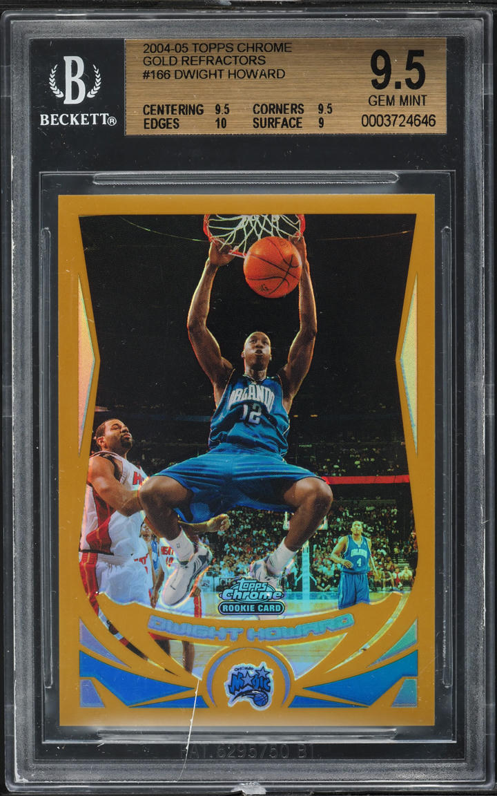 2004 Topps Chrome Gold Refractor Dwight Howard ROOKIE /99 #166 BGS 9.5 GEM MINT
