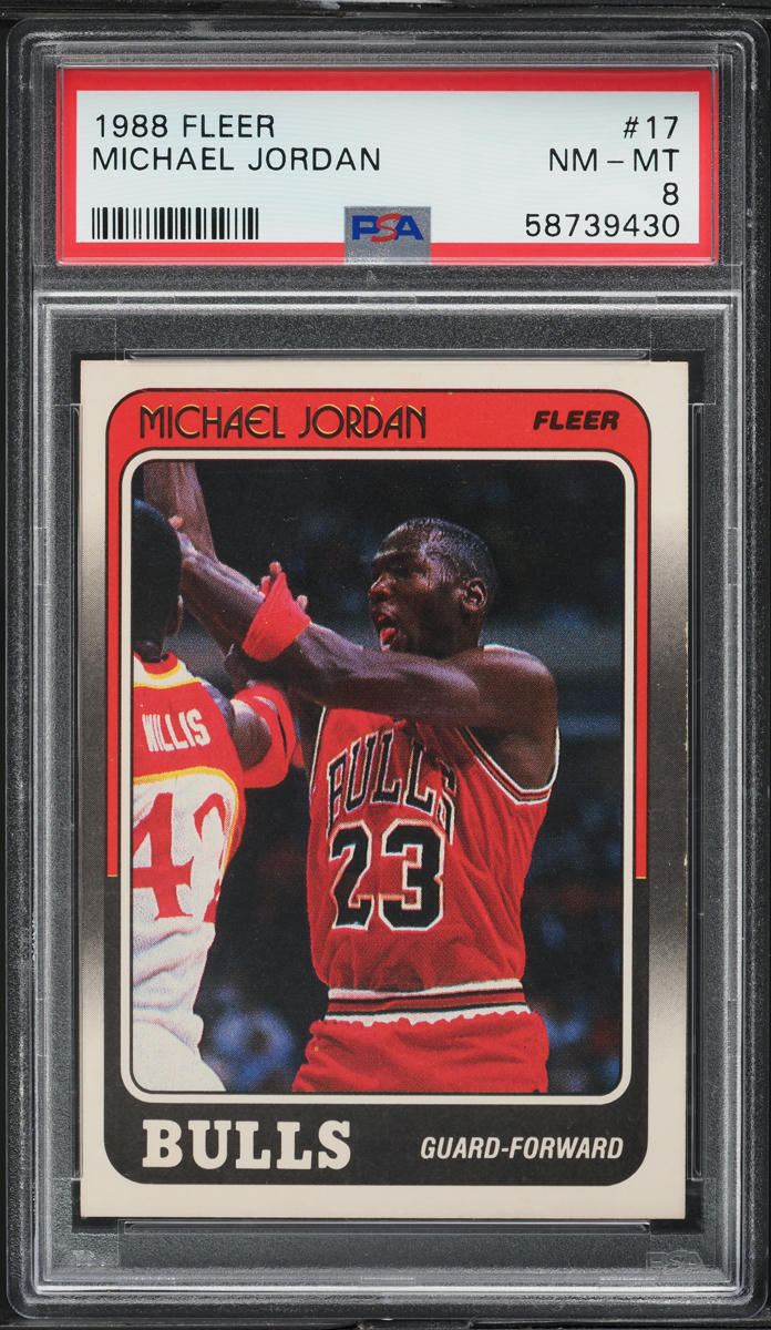 1988 Fleer Basketball Michael Jordan #17 PSA 8 NM-MT