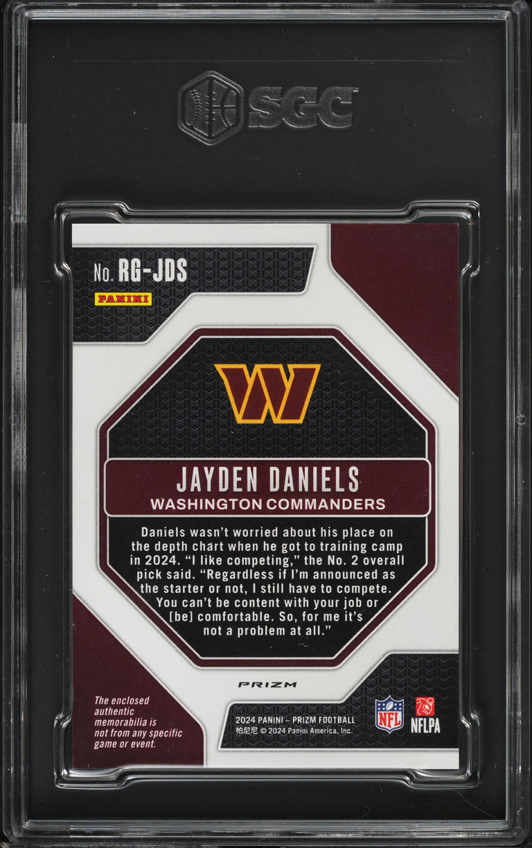 2024 Panini Prizm Gear Jayden Daniels ROOKIE PATCH #RG-JDS SGC 10 GEM MINT