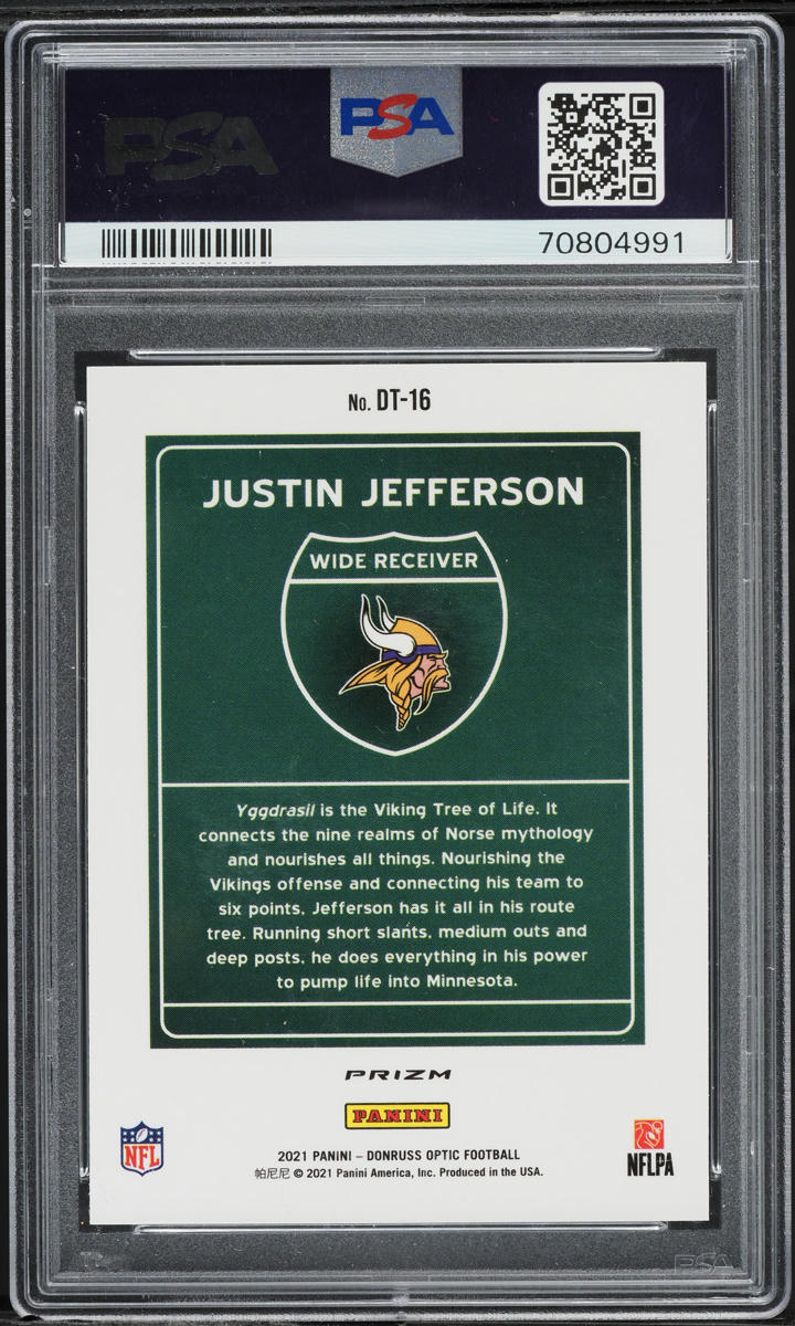 2021 Panini Donruss Optic Downtown Justin Jefferson #DT16 PSA 10 GEM MINT