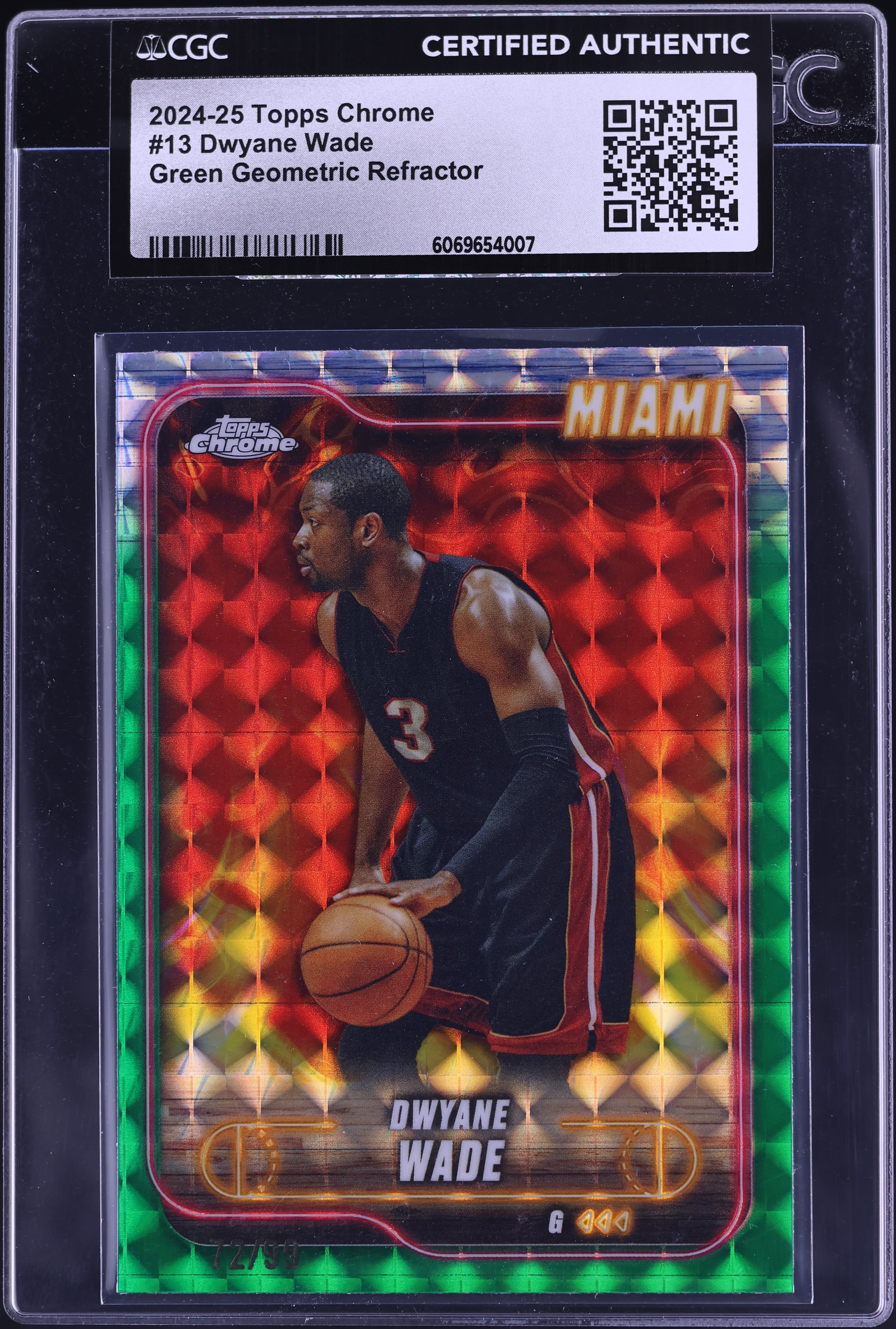 2024 Topps Chrome Green Geometric Refractor Dwyane Wade /99 #13