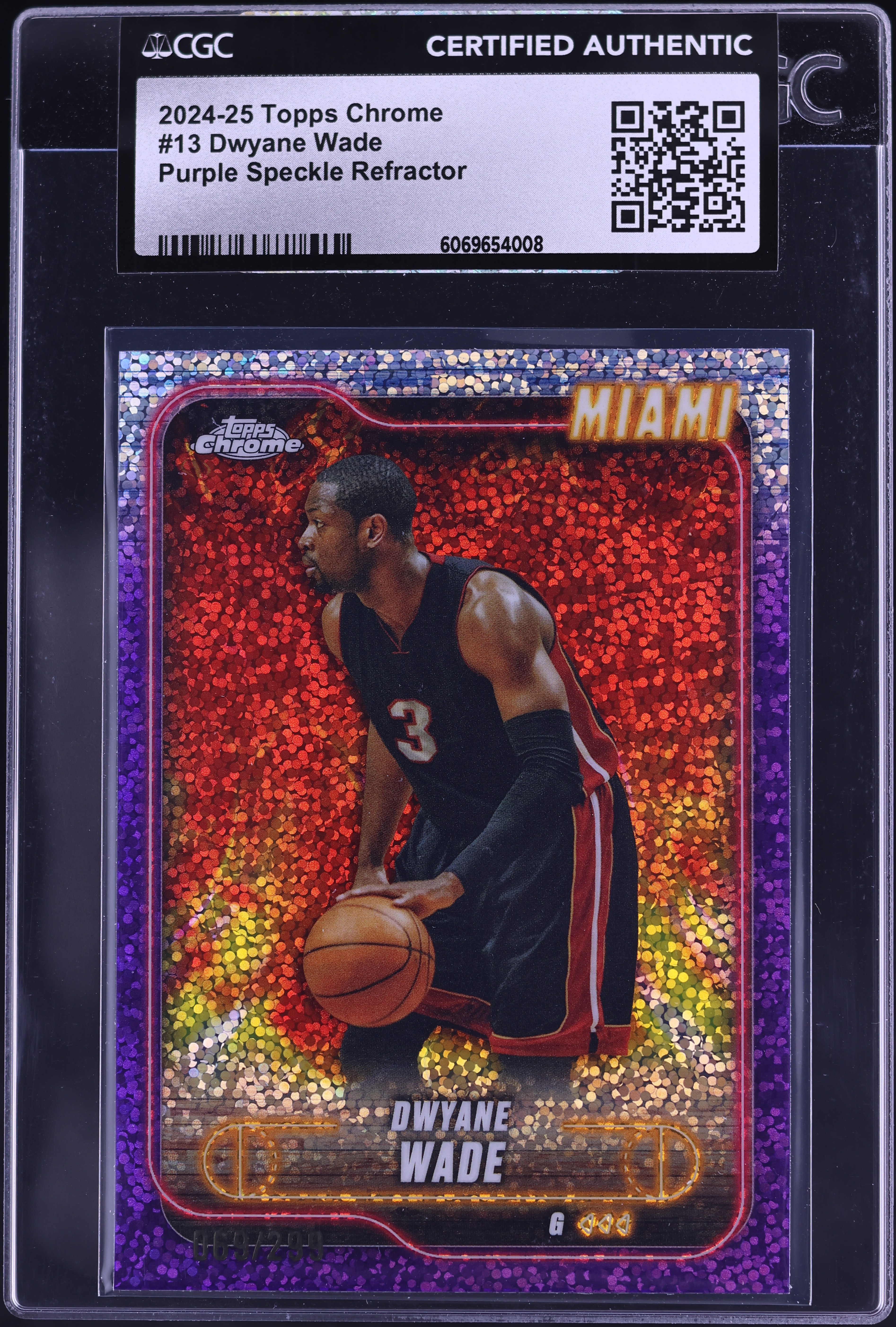 2024 Topps Chrome Purple Speckle Refractor Dwyane Wade /299
