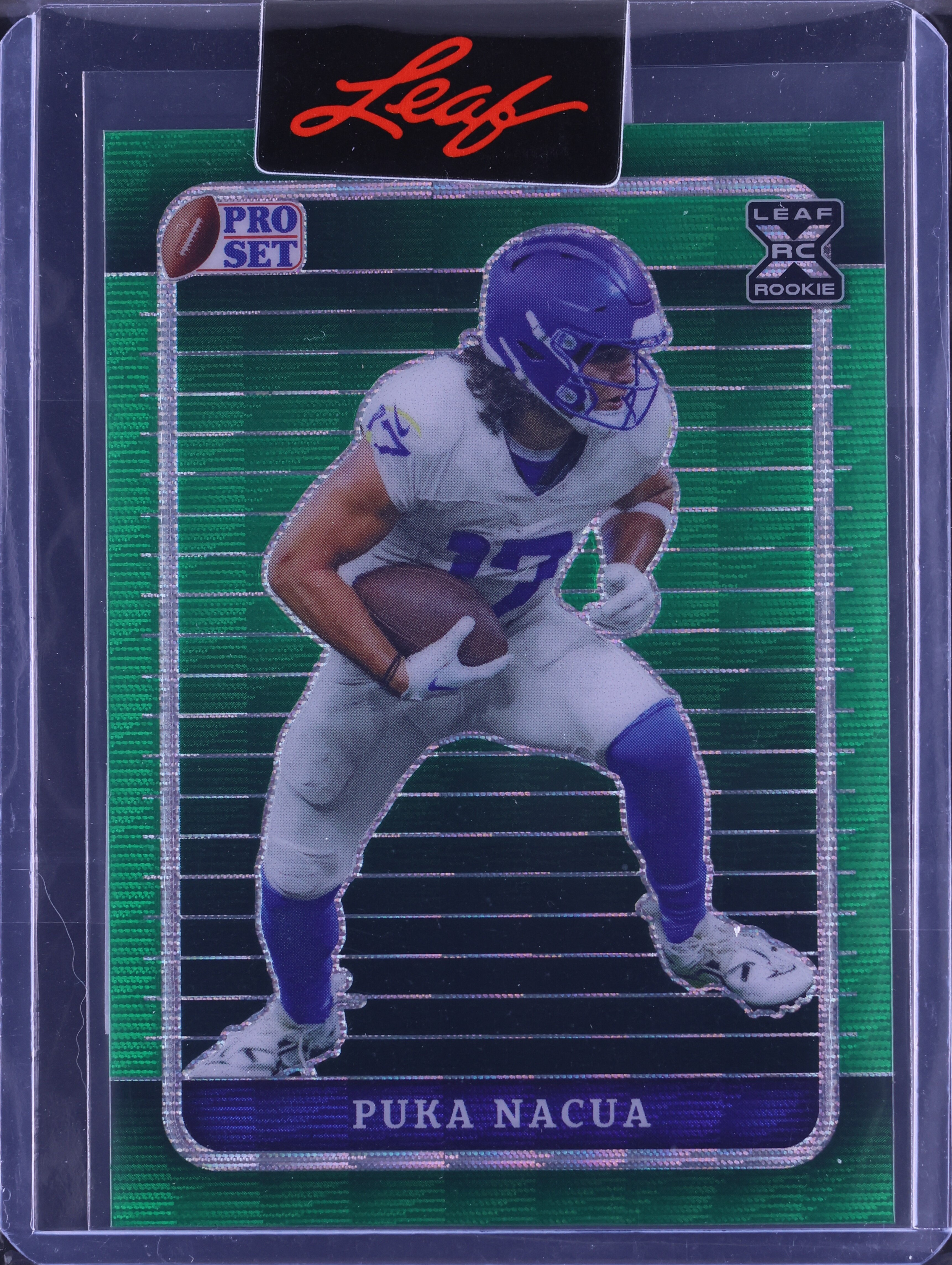 2023 Leaf Pro Set Metal Proof Green Wave Puka Nacua ROOKIE 1/1 #92
