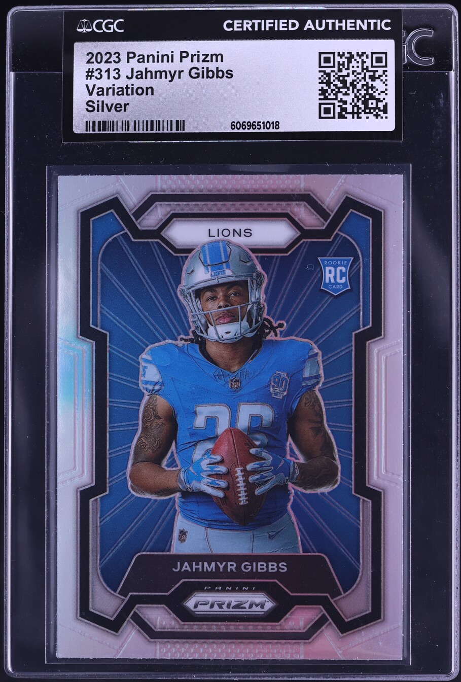 2023 Panini Prizm Variation Silver Jahmyr Gibbs ROOKIE #313 CGC AUTH