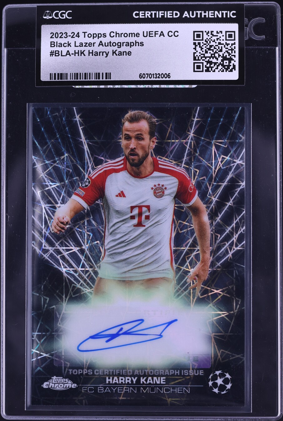 2023 Topps Chrome UEFA CC Black Lazer Harry Kane AUTO #BLA-HK CGC AUTH
