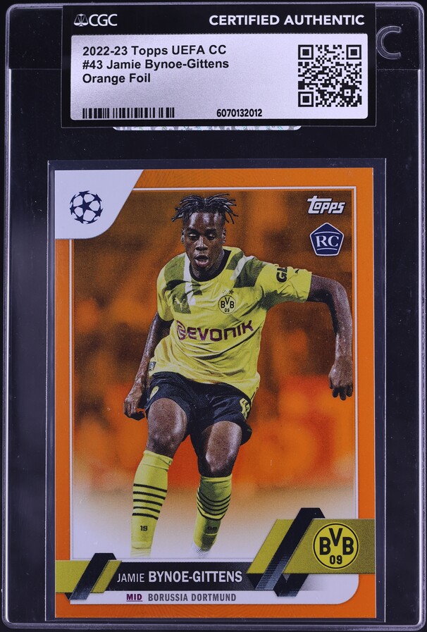 2022 Topps UEFA CC Orange Foil Jamie Bynoe-Gittens ROOKIE 1/25 #43