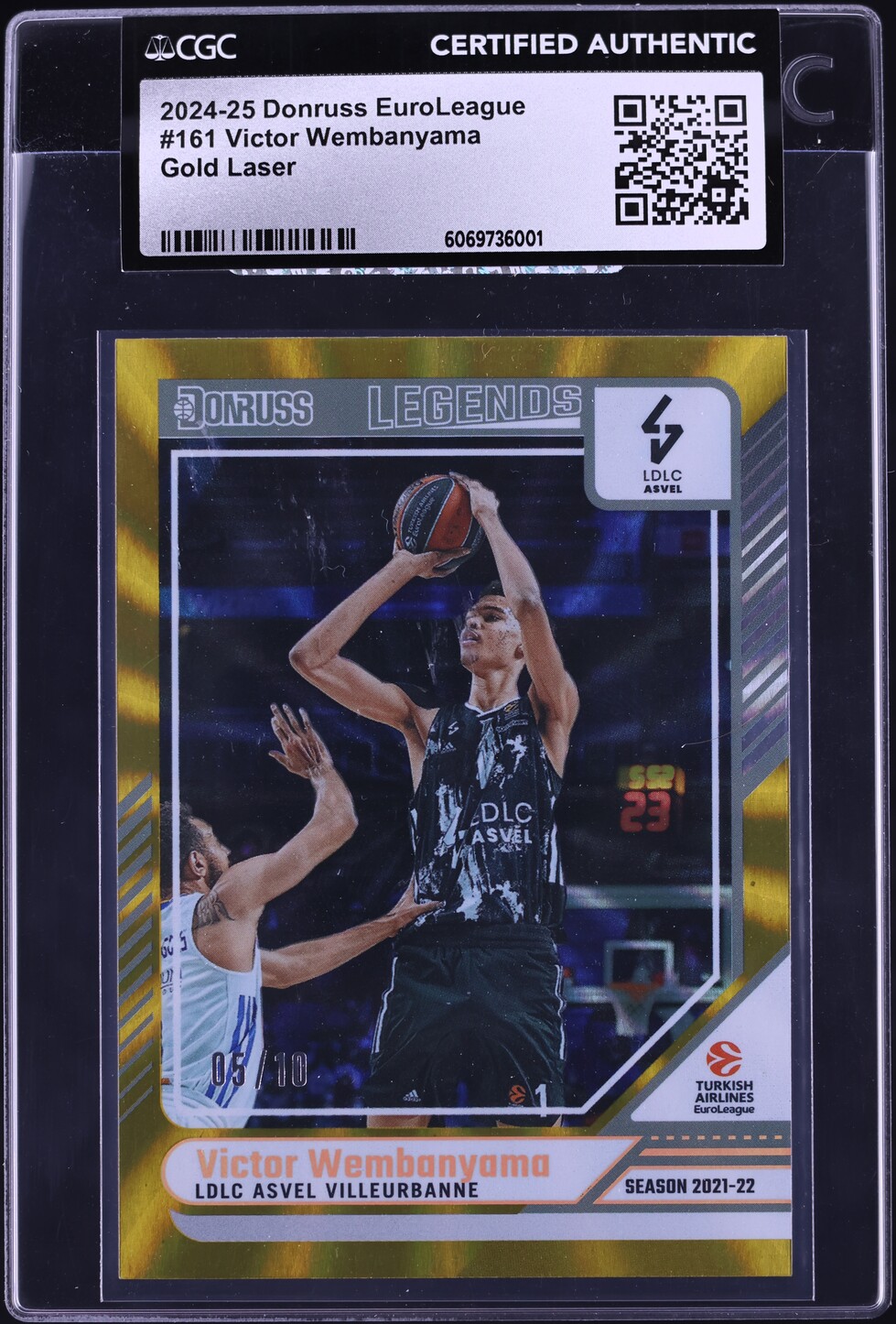 2024 Donruss EuroLeague Gold Laser Victor Wembanyama /10 #161 CGC AUTH