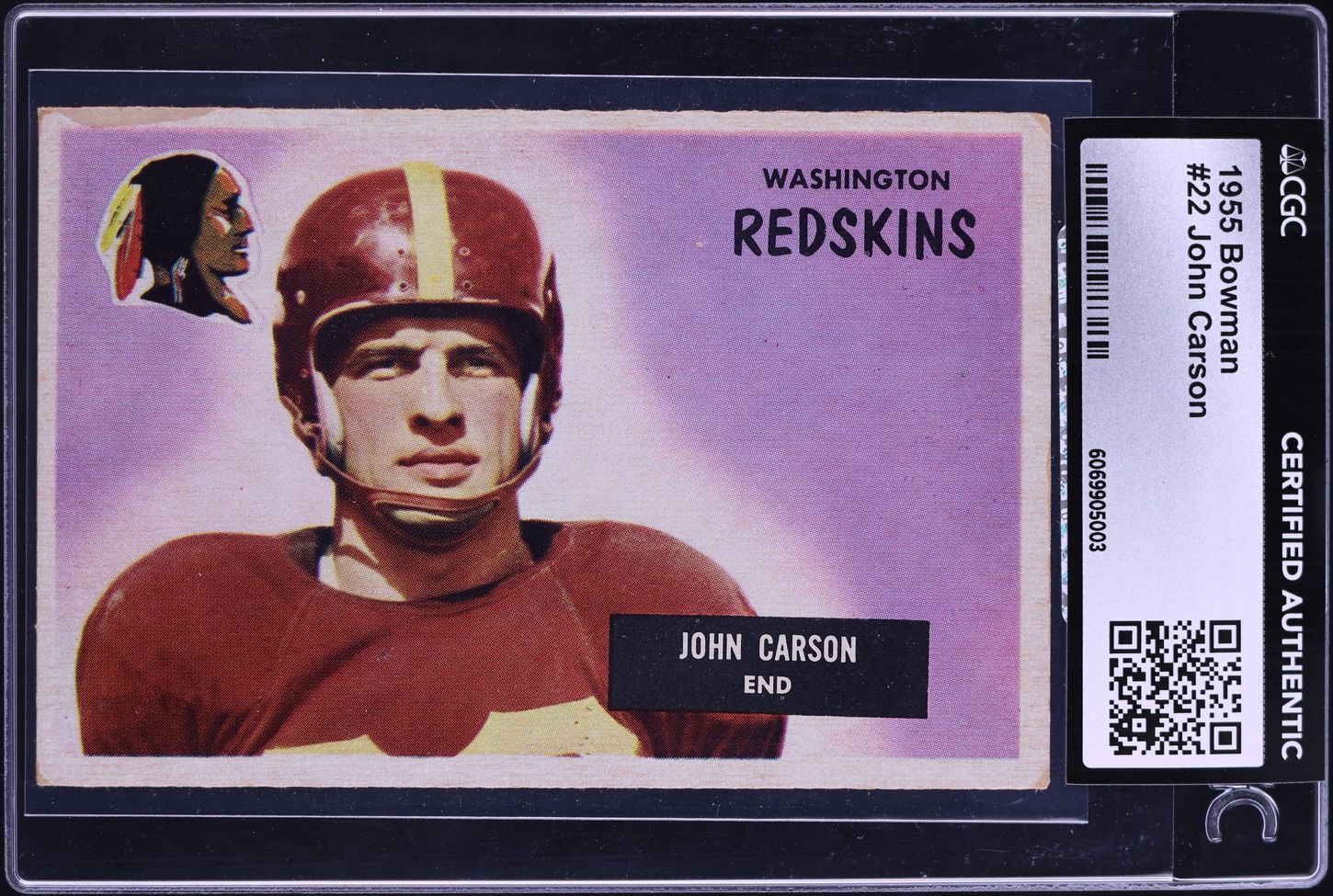 1955 Bowman Football John Carson #22 CGC AUTH