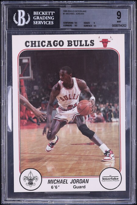 1985 Bulls Interlake Michael Jordan ROOKIE #1 BGS 9 MINT