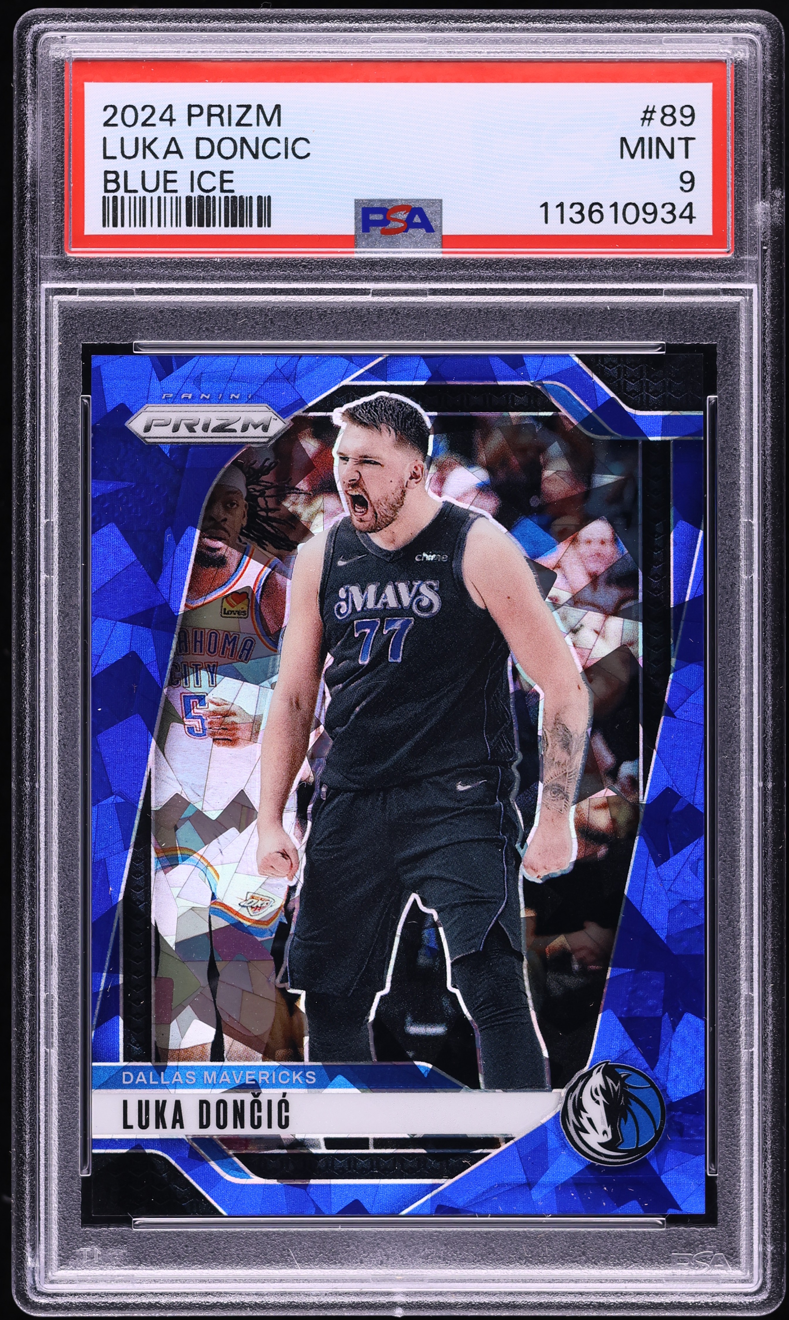 2024 Panini Prizm Blue Ice Luka Doncic /125 #89 PSA 9 MINT on