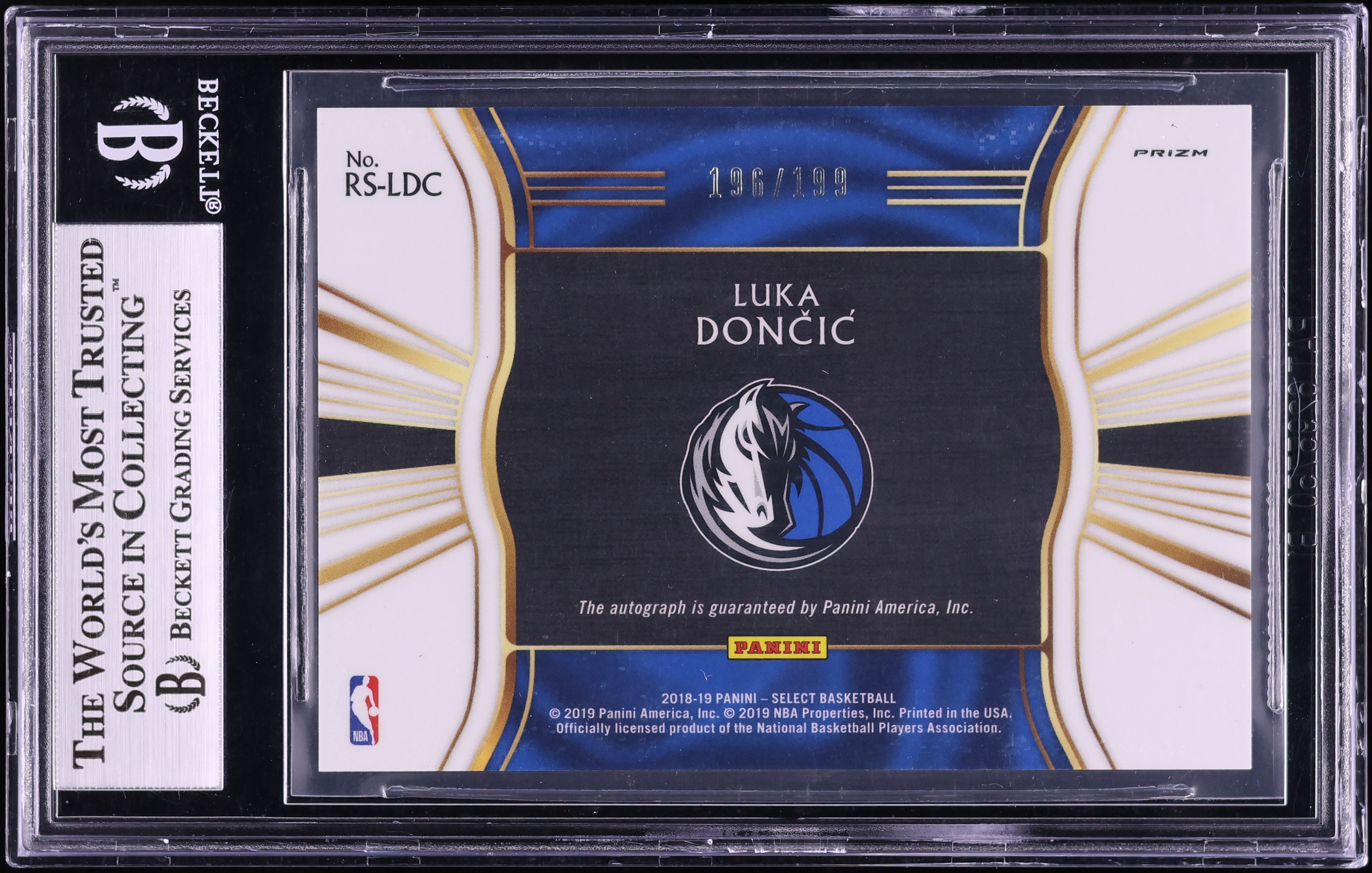 2018 Select Signatures Silver Luka Doncic ROOKIE AUTO /199 #RS-LDC