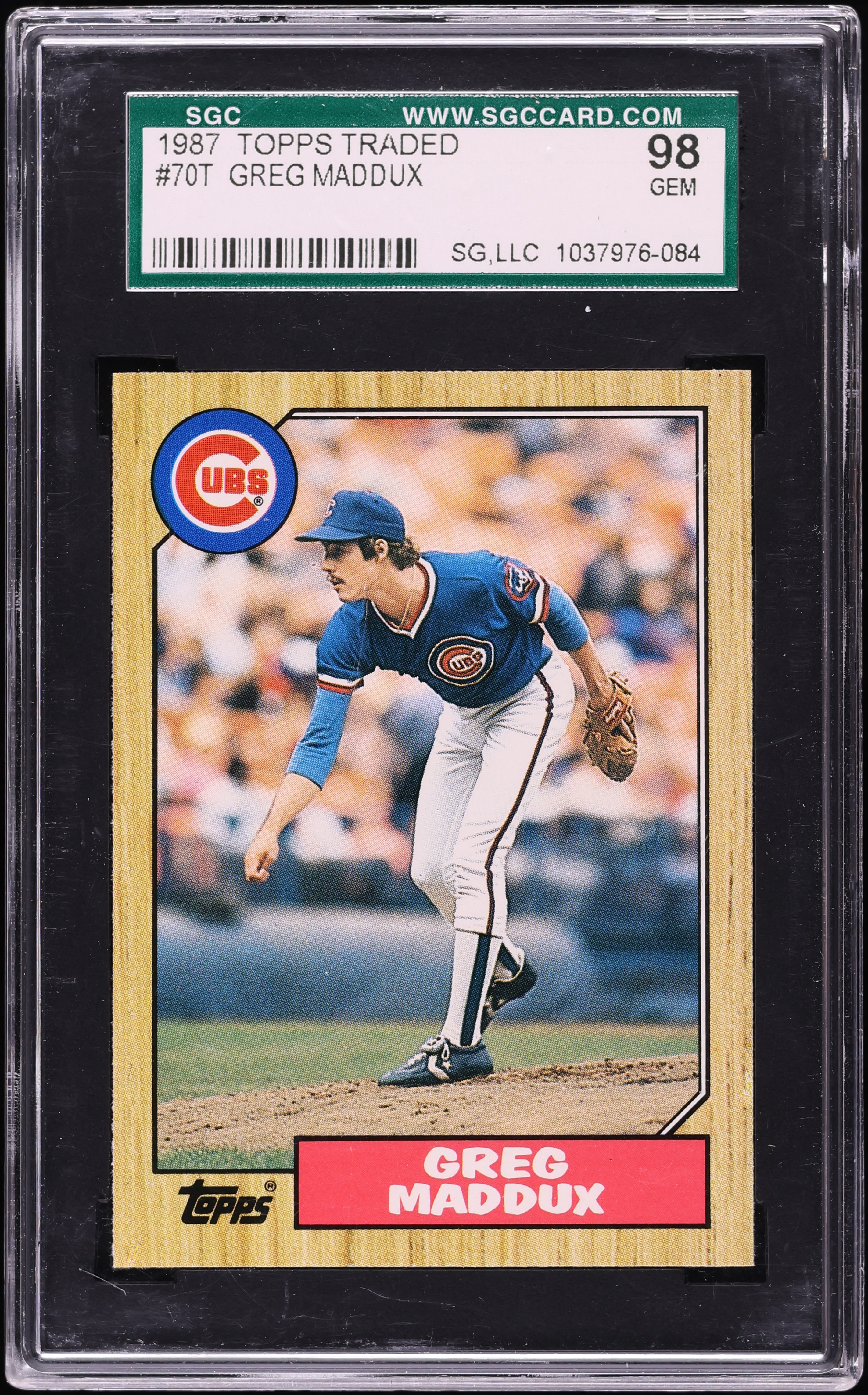1987 Topps Traded Greg Maddux ROOKIE #70T SGC 10 GEM MINT on