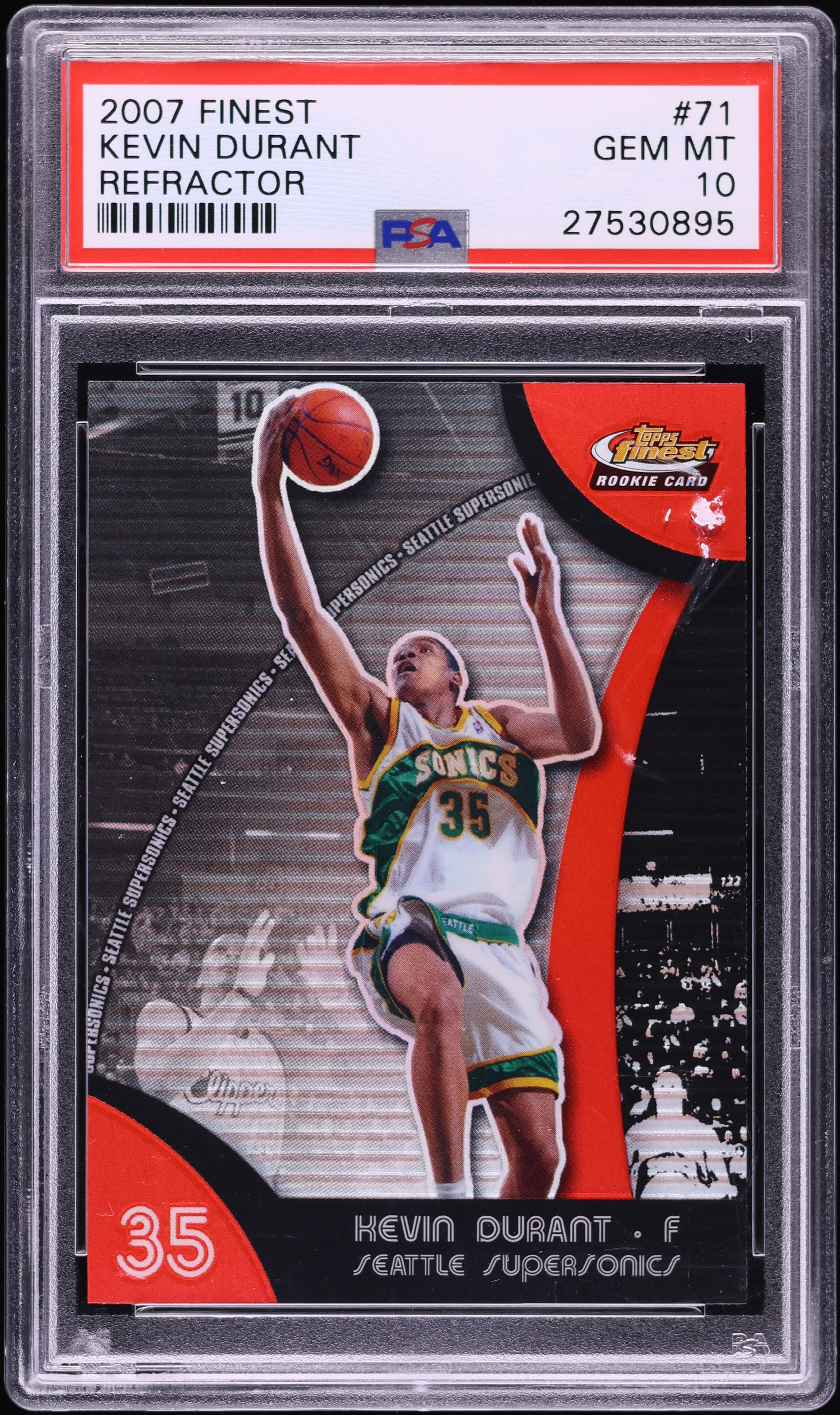 2007 Finest Refractor Kevin Durant ROOKIE #71 PSA 10 GEM MINT on