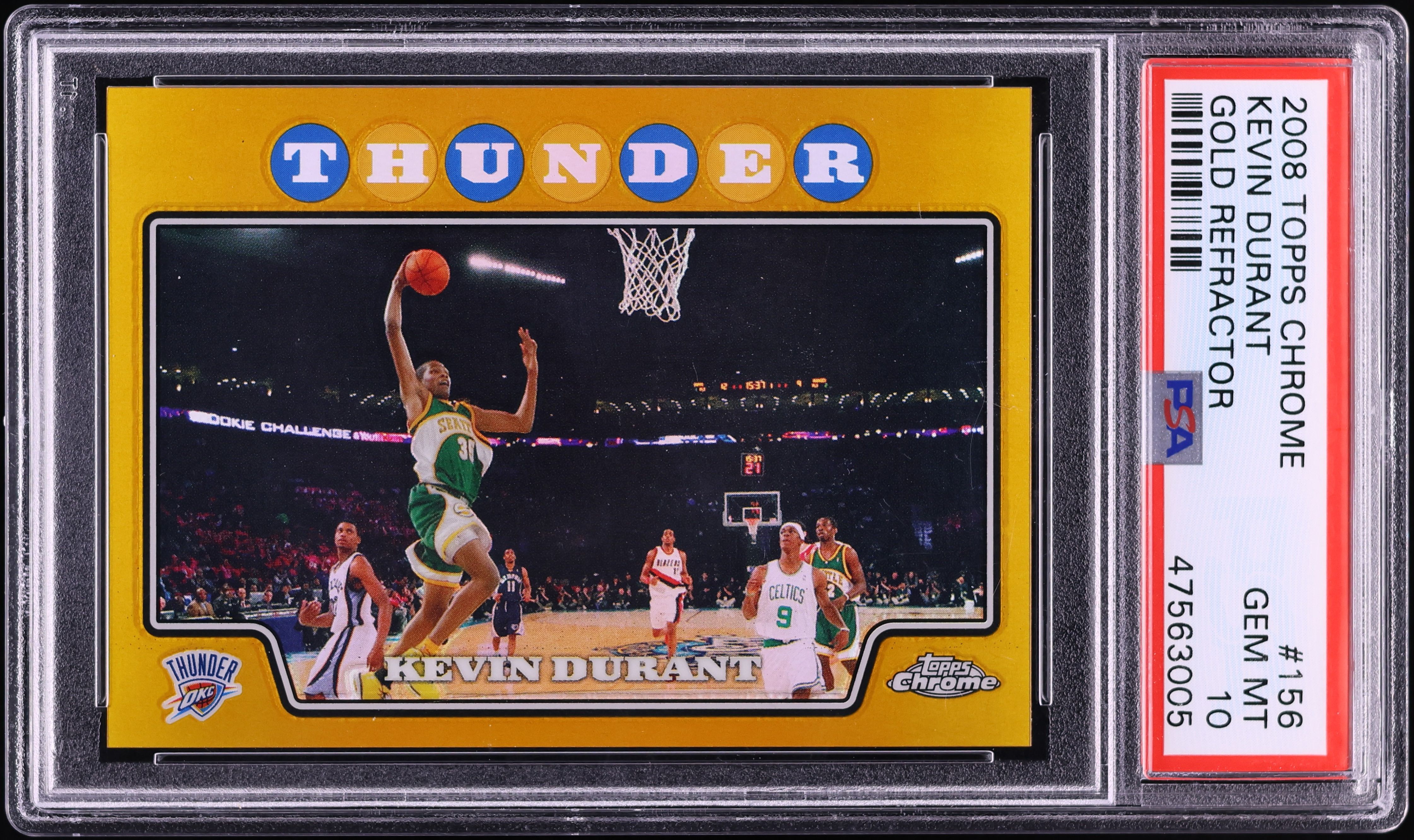 2008 Topps Chrome Gold Refractor Kevin Durant /50 #156 PSA 10 GEM