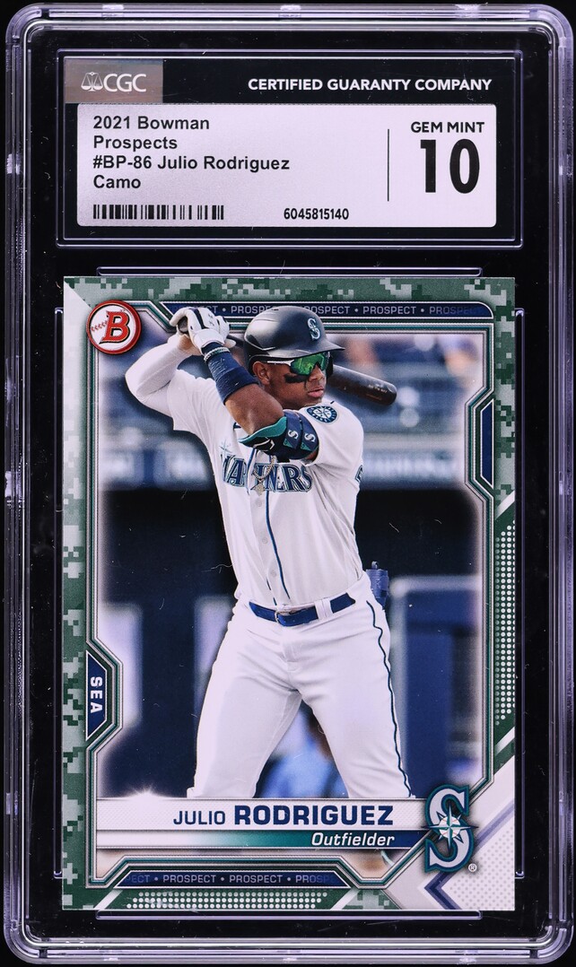 2021 Bowman Camo Julio Rodriguez PROSPECT #BP-86 CGC 10 GEM MINT