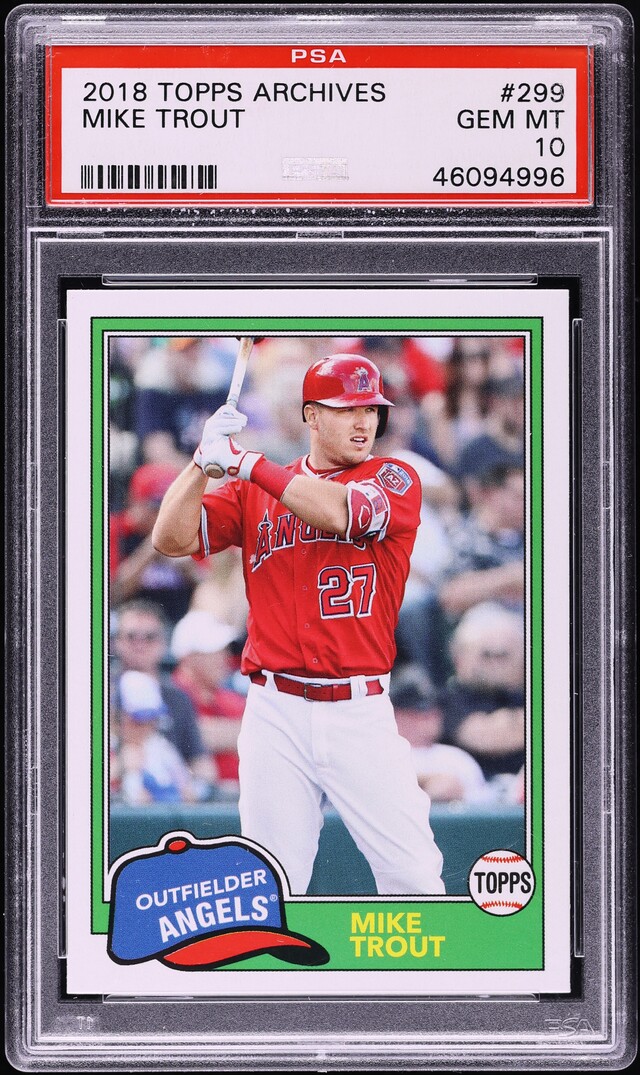 2018 Topps Archives Mike Trout #299 PSA 10 GEM MINT