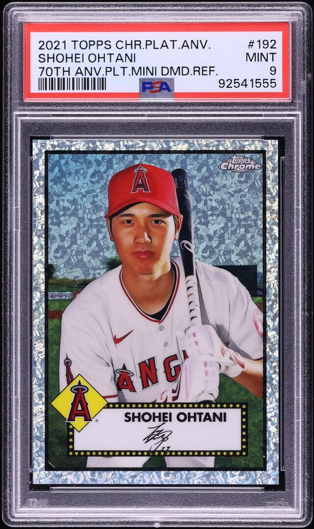 2021 Topps Chrome Platinum 70th Mini Diamond Shohei Ohtani /70 #192 PSA 9 MINT