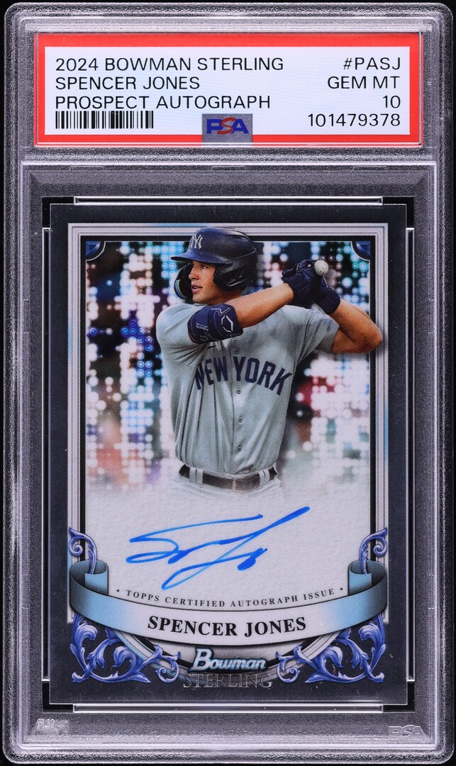 2024 Bowman Sterling Spencer Jones PROSPECT AUTO #PASJ PSA 10 GEM MINT