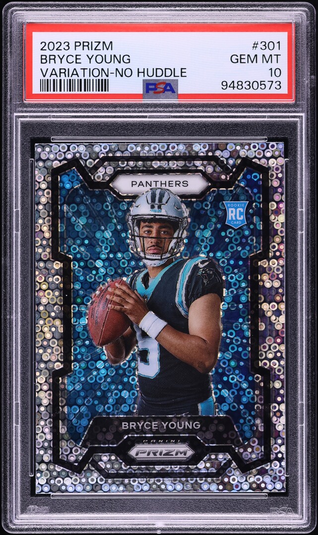 2023 Panini Prizm Variation No Huddle Bryce Young ROOKIE #301 PSA 10 GEM MINT