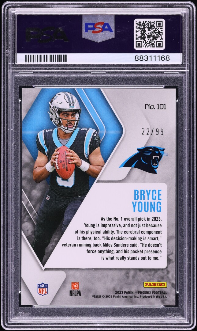 2023 Panini Phoenix Orange Bryce Young ROOKIE /99 #101 PSA 10 GEM MINT