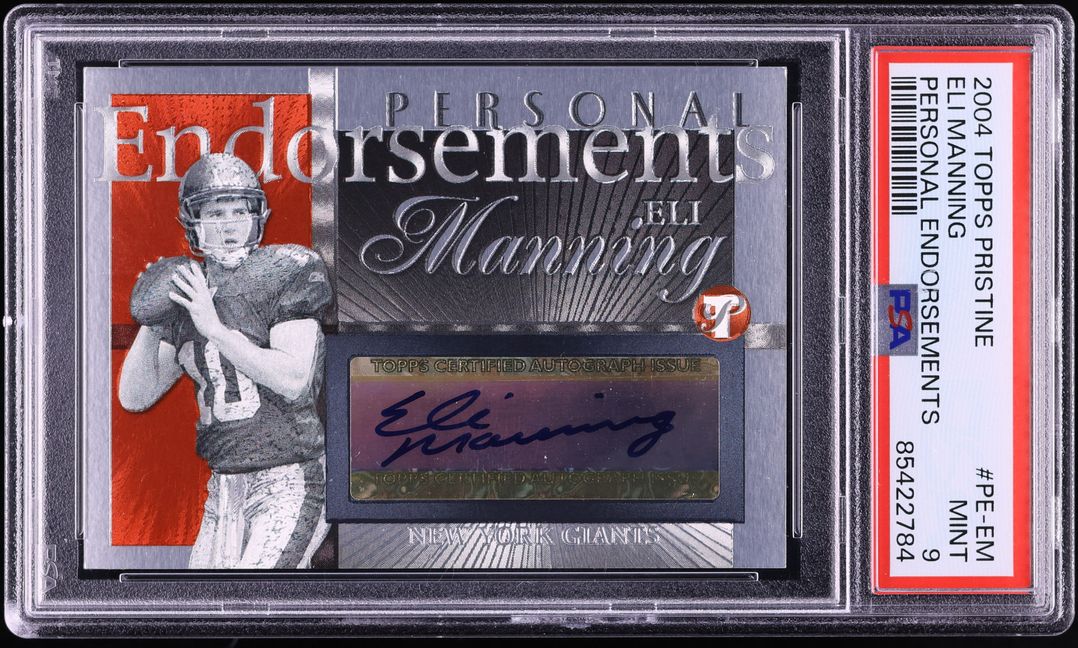 2004 Topps Pristine Personal Endorsements Eli Manning AUTO #PE-EM PSA 9 MINT