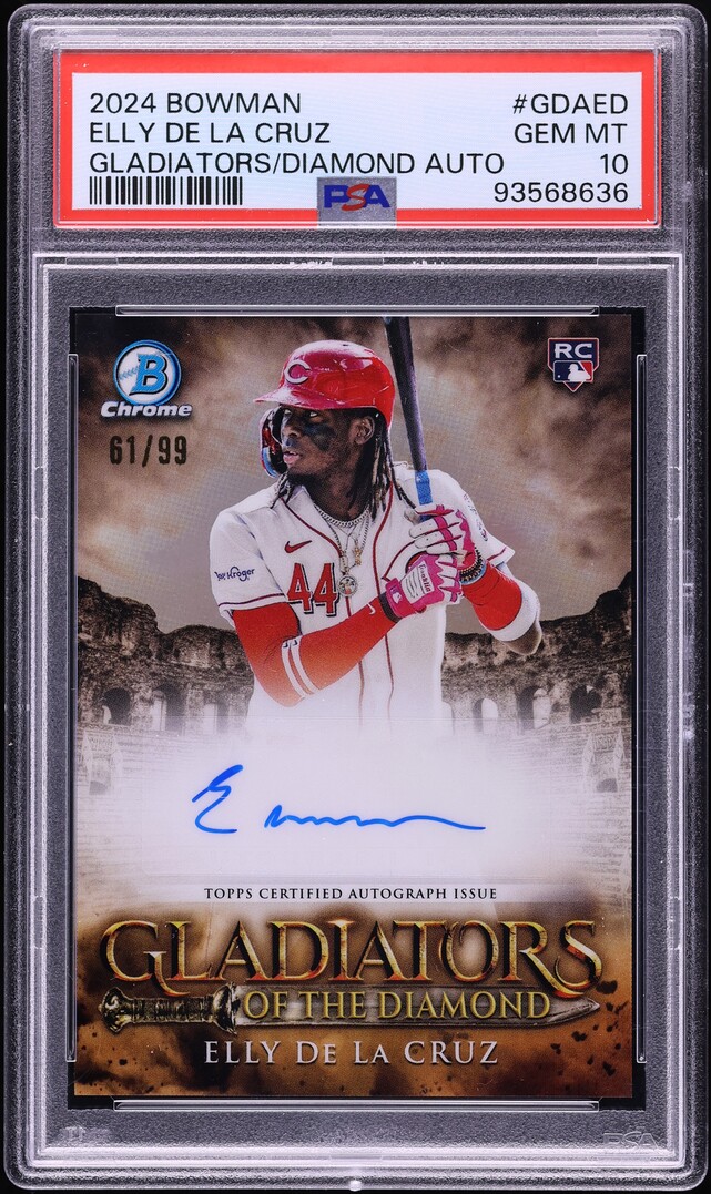 2024 Bowman Gladiators Diamond Elly De La Cruz ROOKIE AUTO /99 #GDAED PSA 10