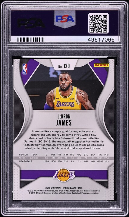2019 Panini Prizm LeBron James #129 PSA 10 GEM MINT on Fanatics