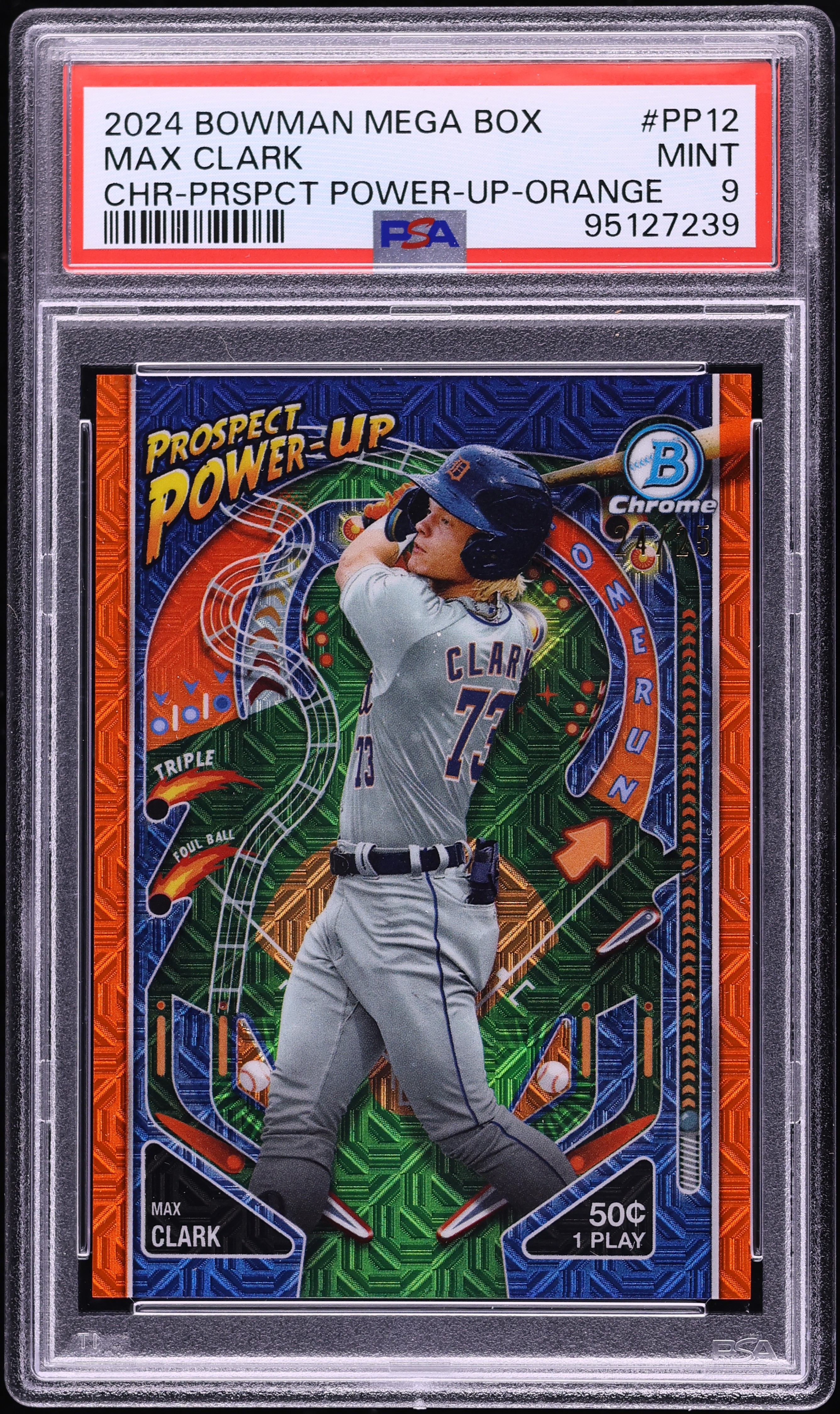 2024 Bowman Chrome Mega Box Power Up Organge Ref Max Clark 