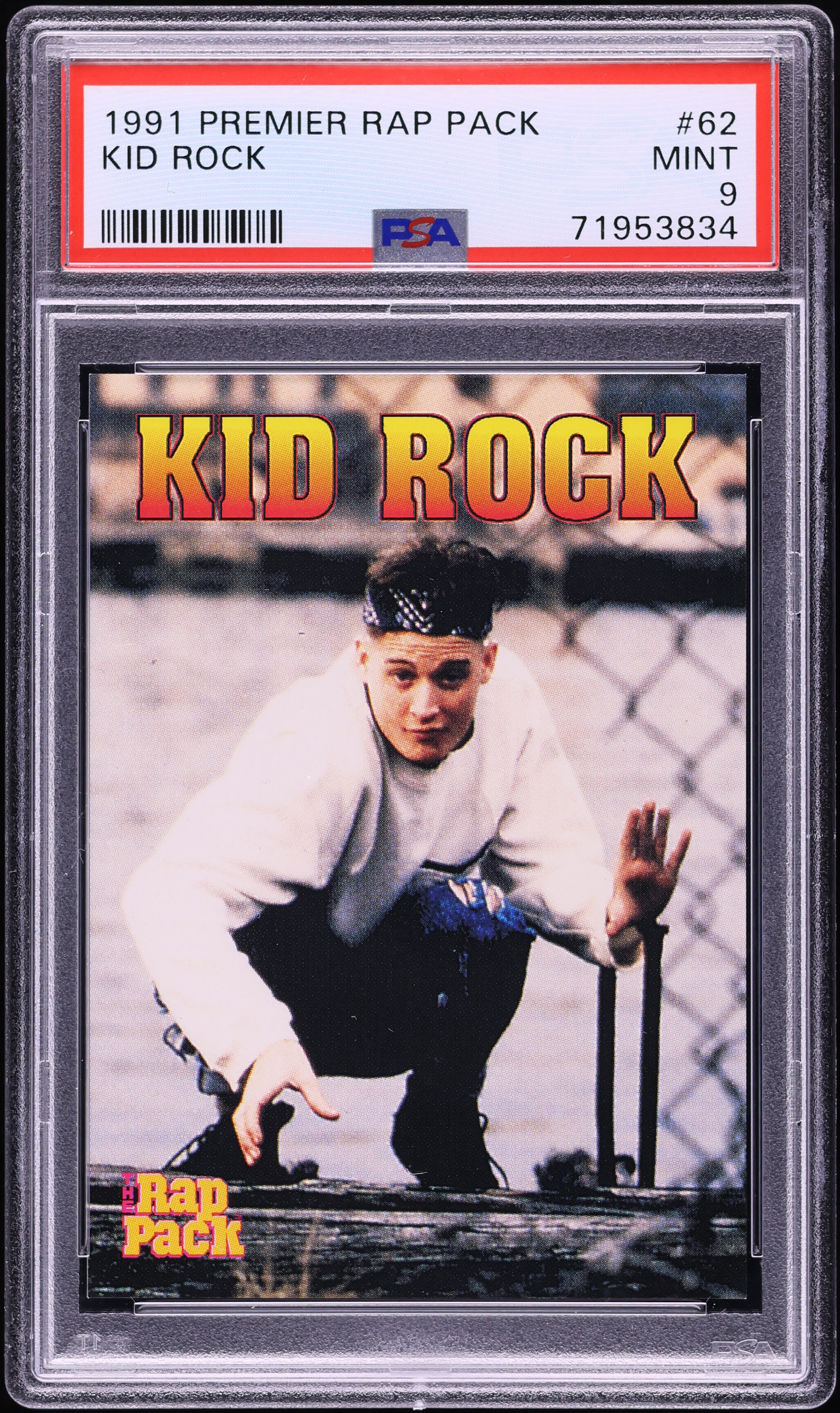 1991 Premier Rap Pack Kid Rock #62 PSA 9 MINT on Fanatics Collect