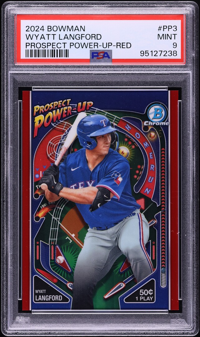 2024 Bowman Power Up Red Wyatt Langford PROSPECT 1/5 #PP3 PSA 9 MINT