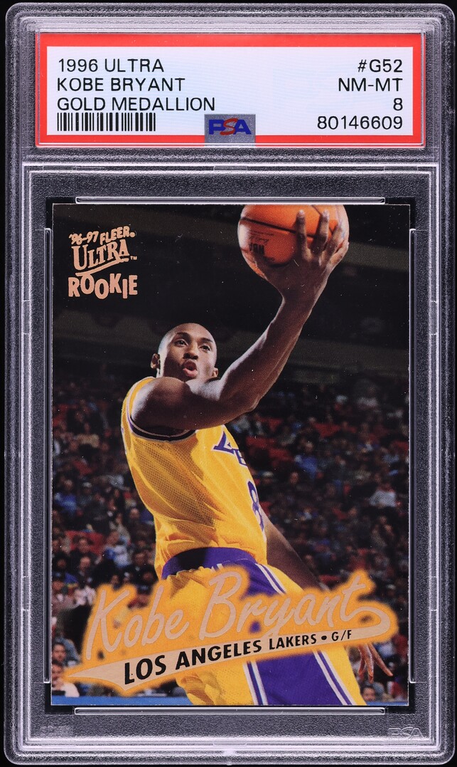 1996 Ultra Gold Medallion Kobe Bryant ROOKIE #G-52 PSA 8 NM-MT