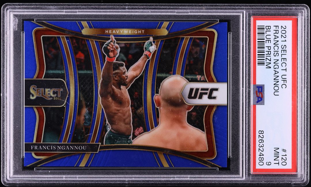 2021 Select UFC Premier Level Blue Prizm Francis Ngannou /49 #120 PSA 9 MINT