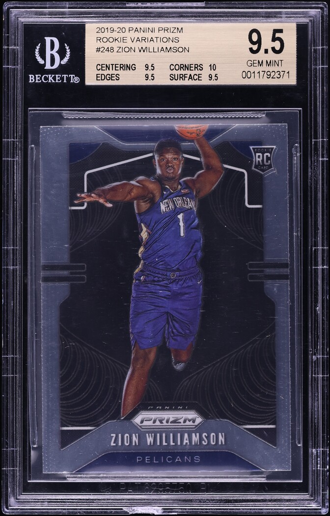 2019 Panini Prizm Variation Zion Williamson ROOKIE #248 BGS 9.5 GEM MINT