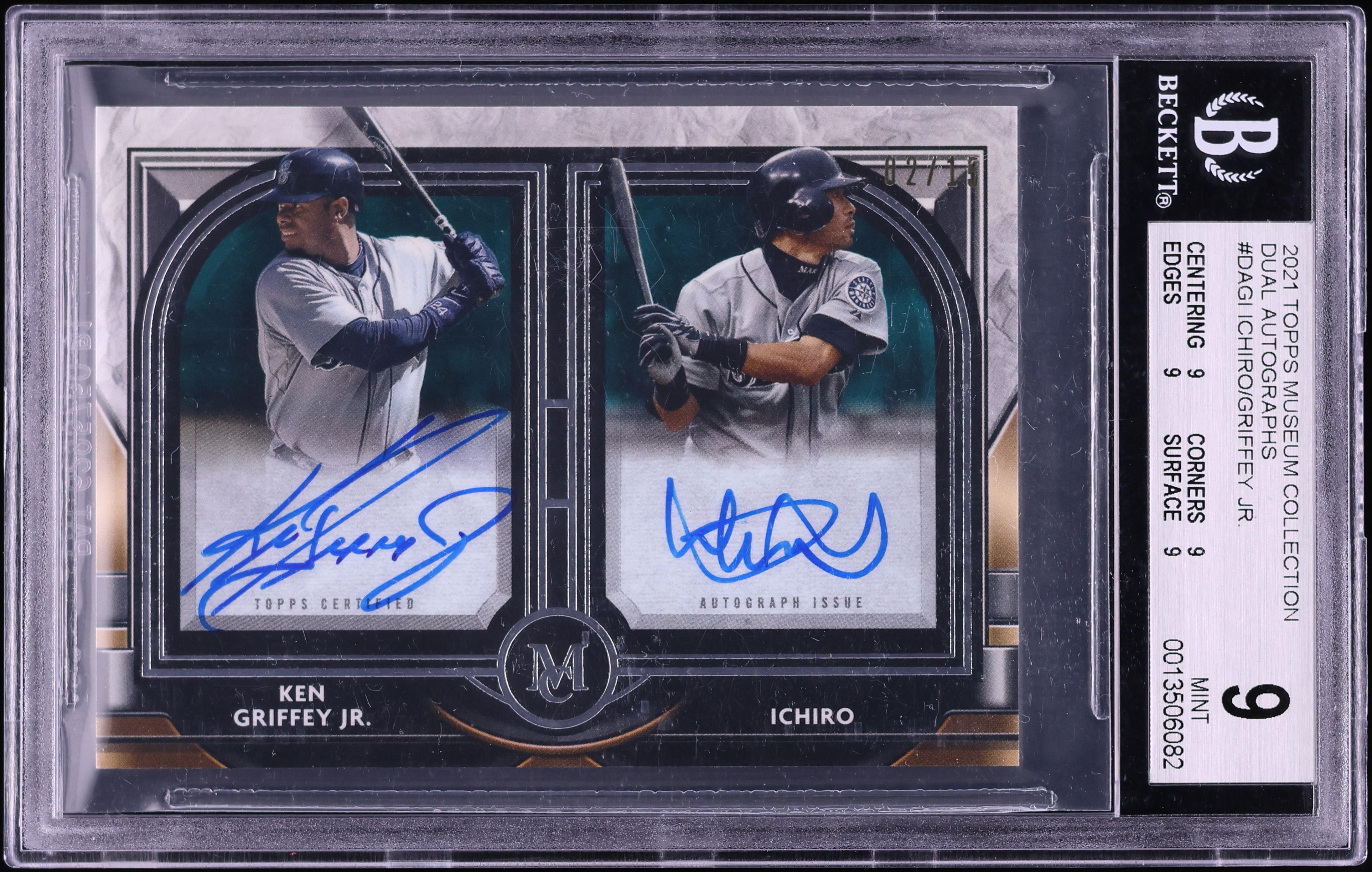 2021 Topps Museum Collection Dual Ichiro Ken Griffey Jr. AUTO /15