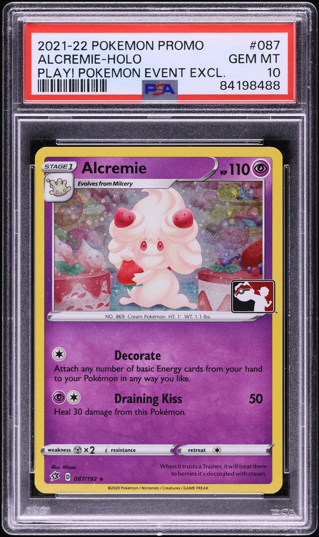2021 Pokemon Promo Play! Event Excl Holo Alcremie #087 PSA 10 GEM MINT