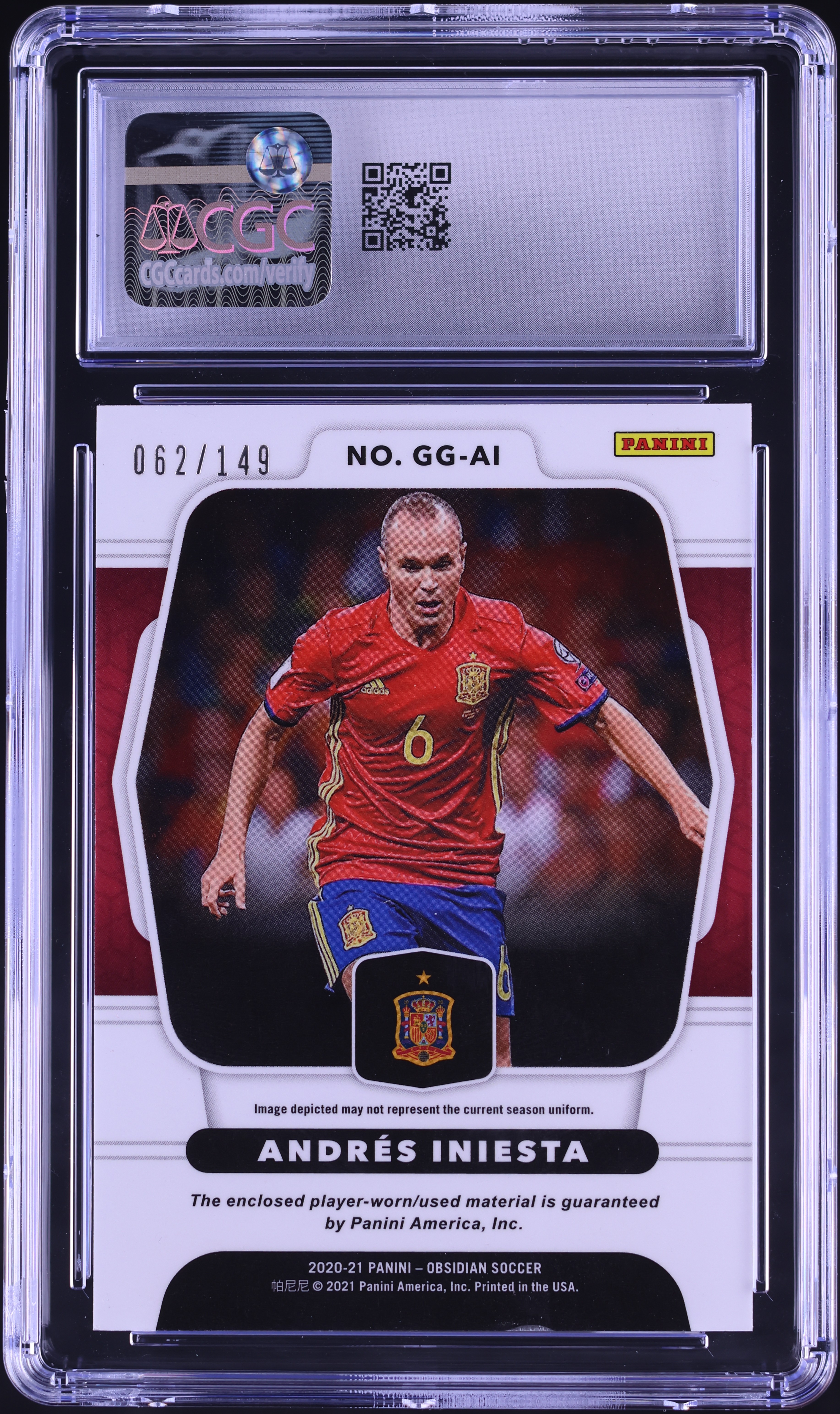 2020 Panini Obsidian Galaxy Gear Andres Iniesta PATCH /149 #GGAI