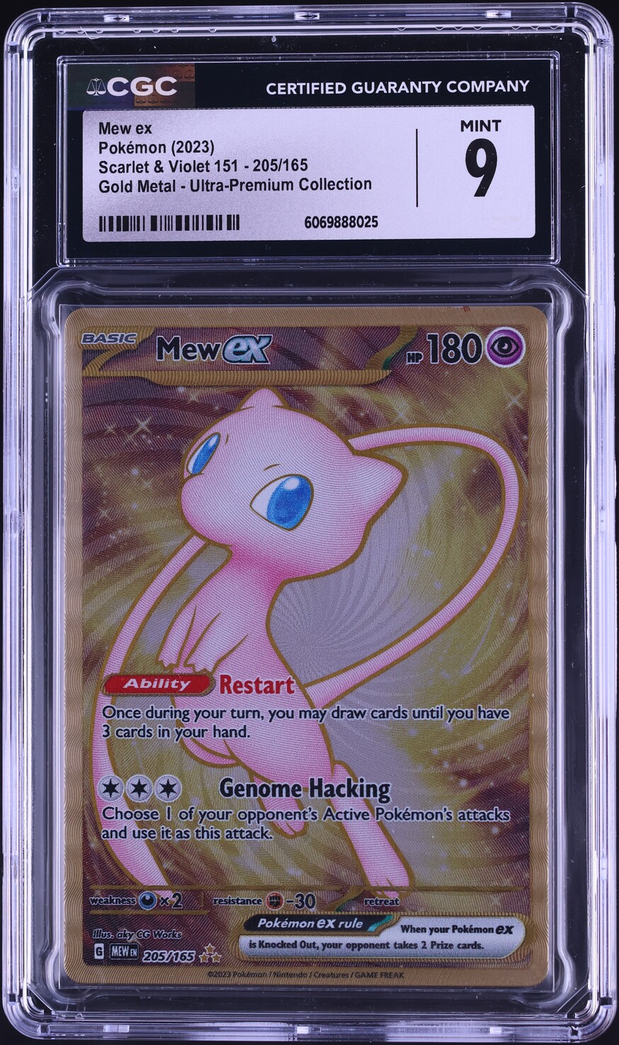 metal mew pokemon card Mew EX 205/165- (metal)151 Full Art Gold Card NM Promo 2023  Leo Games