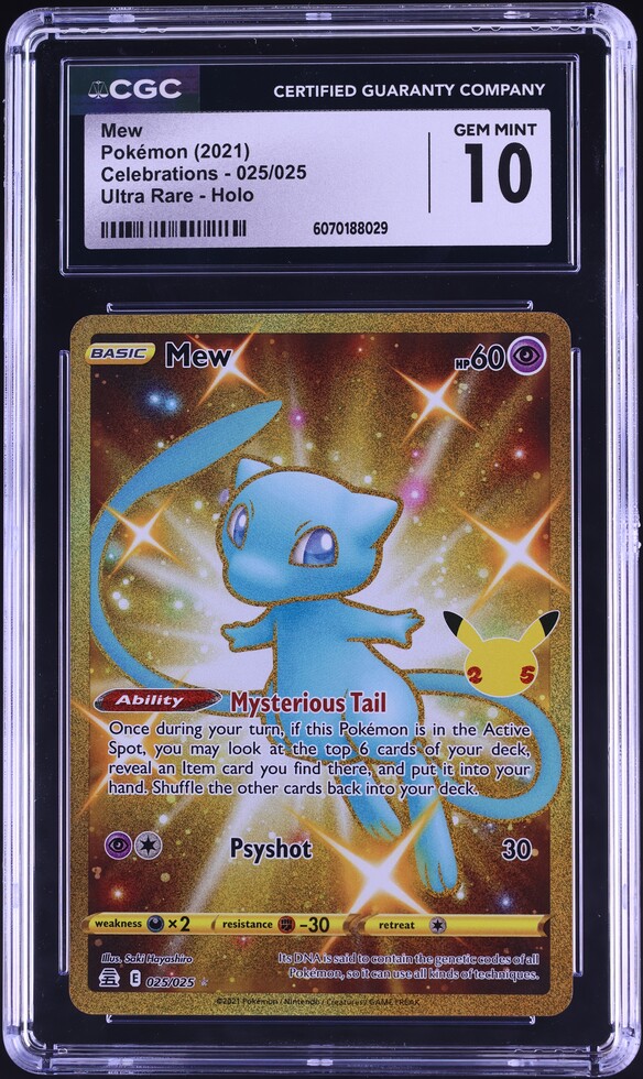 2021 Pokemon Sword & Shield Celebrations Gold Rare Shiny Mew #25 CGC 10 GEM  MINT on Fanatics Collect