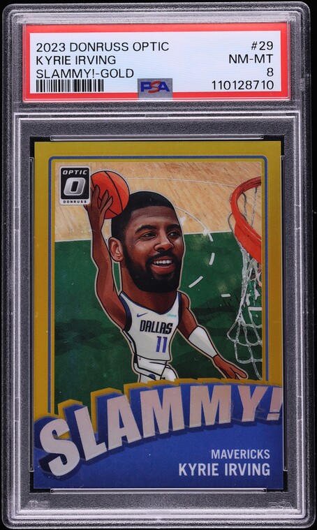 2023 Panini Donruss Optic Slammy! Gold Kyrie Irving /10 #29 PSA 8 NM-MT